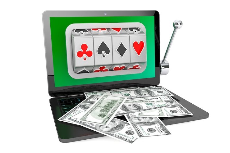 Dealer kasino langsung mengatur kartu di meja berkelas dengan visual modern